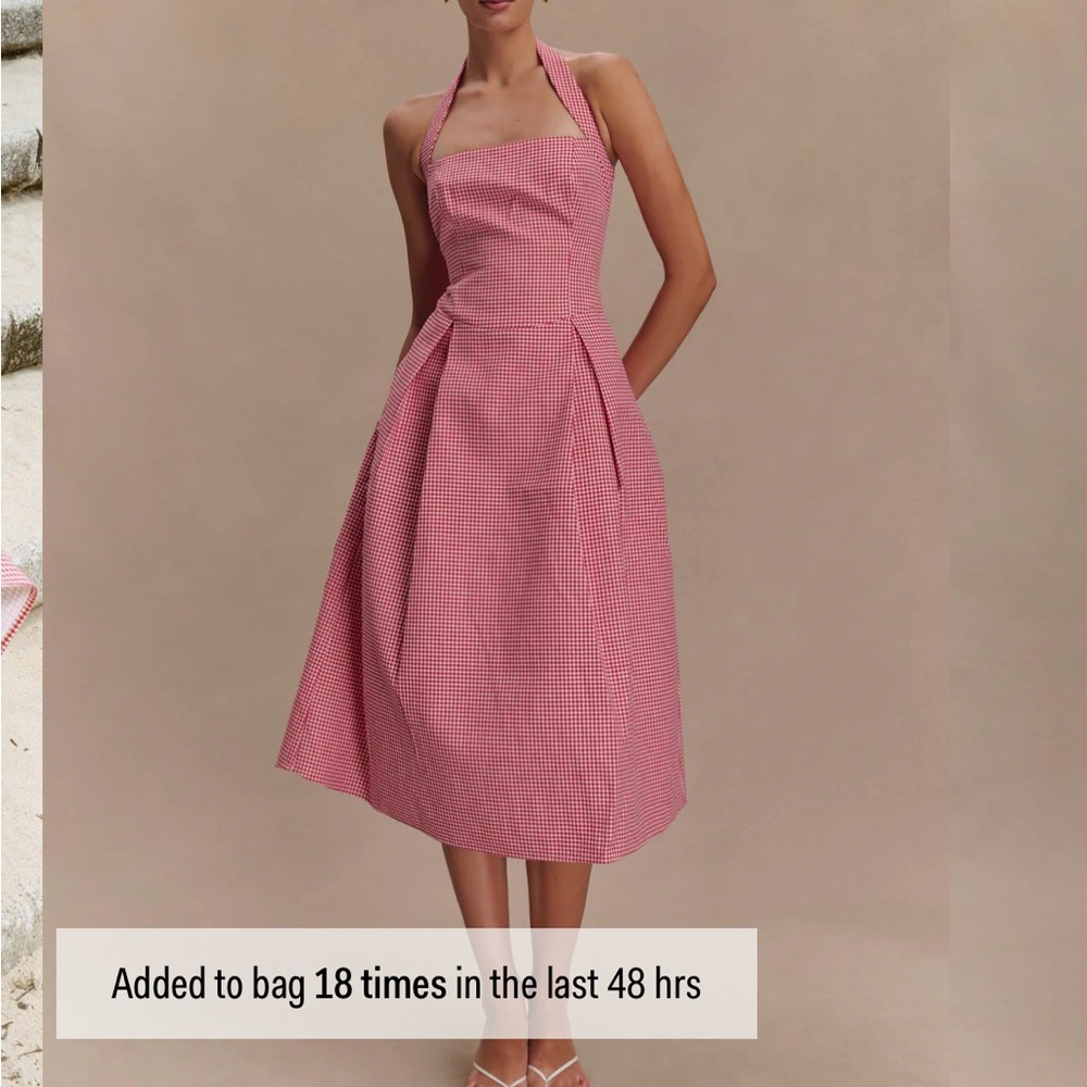Gingham Halter Neck Dress